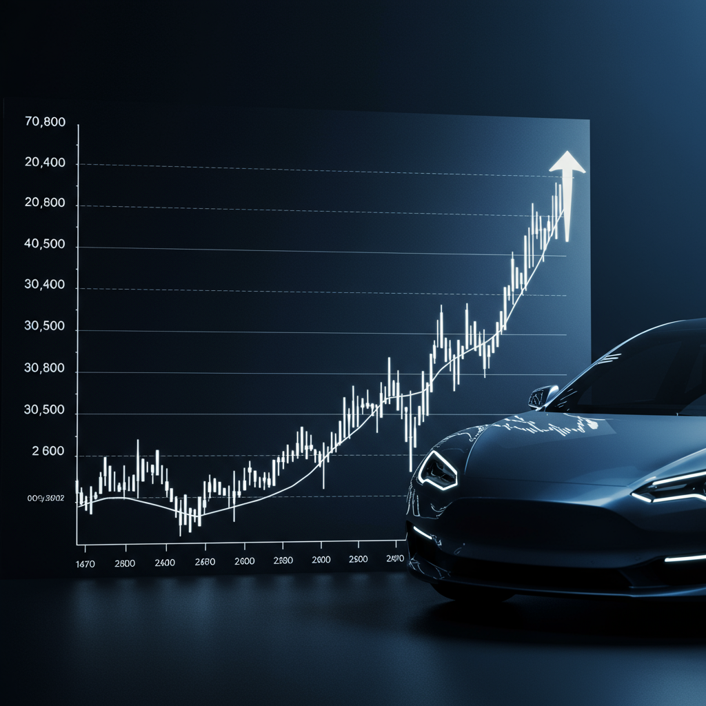 Generate a high-quality, relevant image prompt for an article about: Tesla Stock: Buy Now? Expert An