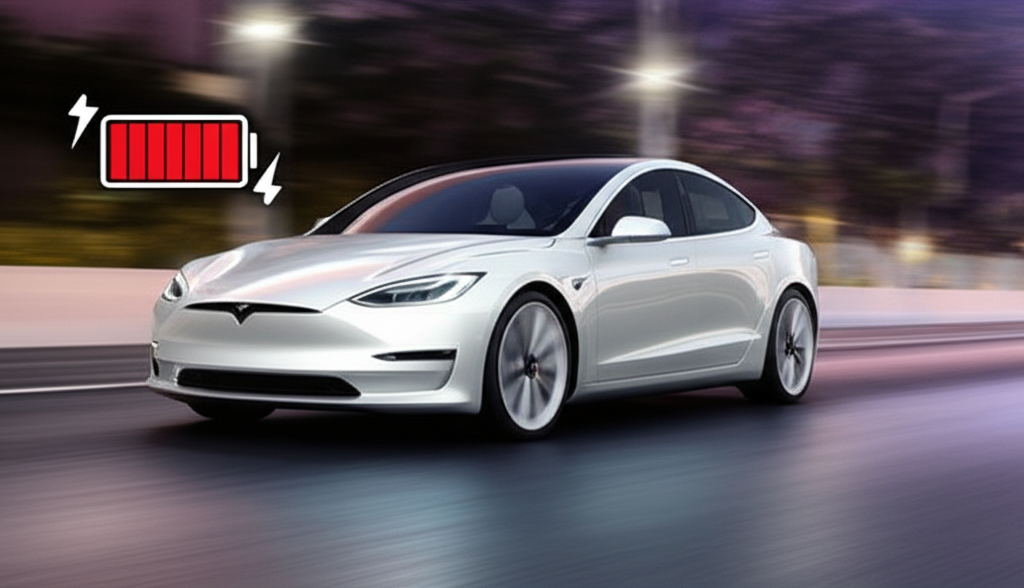 Generate a high-quality, relevant image prompt for an article about: Tesla Battery Drain: Fix It Fas